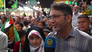 برنامه محفل قرآنی در حرم امام رضا(ع) با حضور برخی مردم مظلوم غزه - شهریور 1403