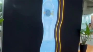 تلویزیون شهری ستونی در غرفه آب معدنی میوا در نمایشگاه