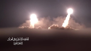 شلیک موشک‌های کروز الارقب به اهدافی در شمال فلسطین اشغالی توسط مقاومت اسلامی عراق