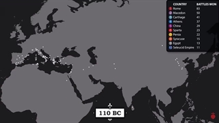 نقشه پویای جنگ‌های 4500 سال تاریخ بشر