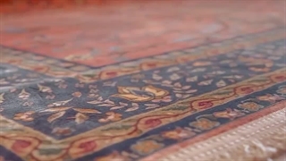 فرش ابریشم ماشینی 1200 شانه طرح سلطان آباد آجری روشن