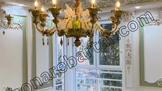 گچبری قاب بندی دیوار پذیرایی - گچبری هنربرتر