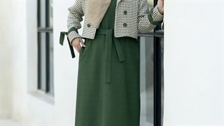 کت سارافون زنانه مدل اسراء- کرم سبز