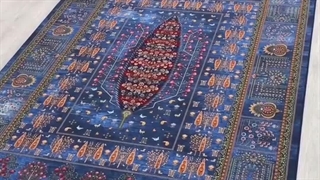 فرش ابریشم ماشینی درخت زندگی آبی - محصولی خیره‌کننده و شگفت‌انگیز