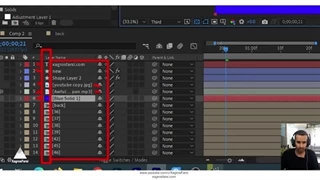لایه ها و پنل تایم لاین در افتر افکت