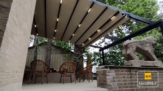 سقف متحرک رستوران آبی، محله شهران تهران - شرکت سازه چادری کاوشکام