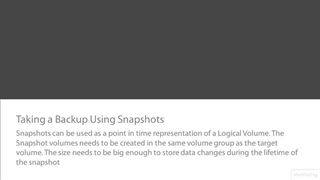 Linux Advanced File System Management (LPIC-2) - 09 Logical Volume Manager -05-Instant Backups with Snapshots