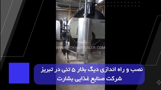 دیگ بخار 5 تن به سفارش شرکت صنایع غذایی بشارت