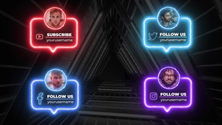 پروژه پریمیر زیرنویس نئونی برای شبکه های اجتماعی Neon Social Lower Thirds