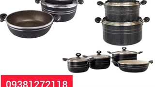 تولیدی سرویس قابلمه هفت پارچه زنبوری طرح چدن ۰۹۳۸۱۲۷۲۱۱۸