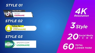 پروژه آماده افتر افکت زیرنویس آماده رسانه اجتماعی Social Media Lower Third