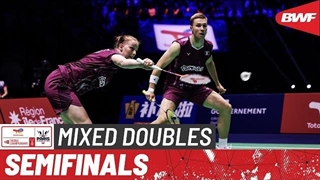 مسابقه بدمینتون نیمه نهایی دو نفره میکس قهرمانی جهان - Gicquel/Delrue از فرانسه در مقابل Chen/Toh از مالزی