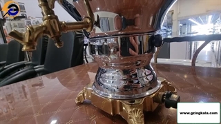 سماور گازی ۸.۵ لیتری عالی نسب مدل ارس نفیس طلائی