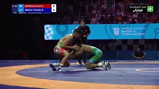 شکست علی مومنی با ضربه فنی مقابل کشتی گیر مکزیکی