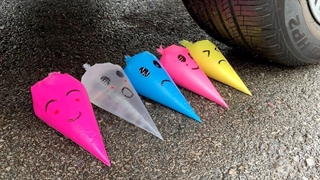 ماشین در مقابل توپ‌های لجن غول‌پیکر با خرد کردن چیزهای نرم و ترد و آزمایش ماشین کوکاکولا، اسپرایت، فانتا