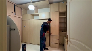 تخت تاشویی که همه‌چیز داره؛ از کشو تا دکور | نمونه‌ای از پروژه تاشوسازان