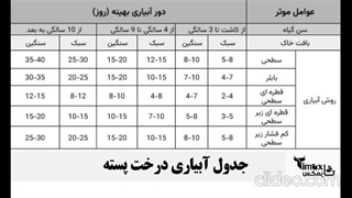 ابیاری درخت پسته با اب شور