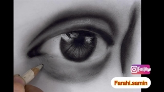 آموزش طراحی چشم با ذغال | دوره طراحی حرفه‌ای در مشهد