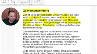 آموزش زبان آلمانی ـ متن درباره Zeitverschwendung