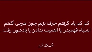 کم کم یاد گرفتم حرف نزنم چون ...