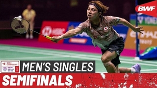 مسابقه نیمه نهایی بدمینتون BWF World Championships 2026 سینگل مردان -Chou Tien Chen از چین تایپه درمقابل Kodai Naraoka از ژاپن