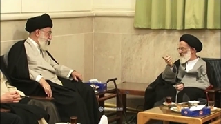 دیدار مرحوم حضرت آیت‌الله العظمی شبیری زنجانی با رهبر شهید انقلاب اسلامی  ۱۳۸۹