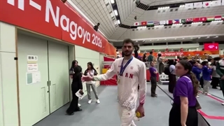 امین کاپیتان والیبال، مدالش را در ناگویا 2026 به مردم تقدیم کرد!